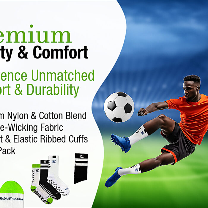 Alternative view of Radiant Choice Anti-Slip Athletic Crew Socks – Arch Support & Grip Control for Men & Women (3 Pairs)